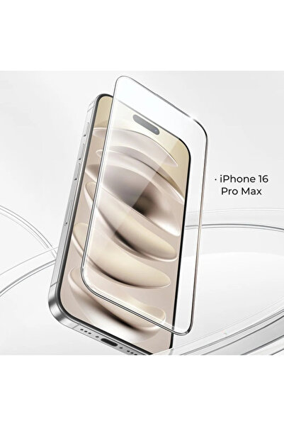Fibaks Bjlm Apple iPhone 16 Pro Max Compatible Full Covering Transparent Tampered Shatterproof Glass Screen Protector