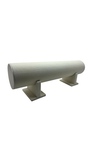 MeGass Dekor Domestic Production Large Size Suede Fabric Cream Color 50 cm Footed Crown Stand