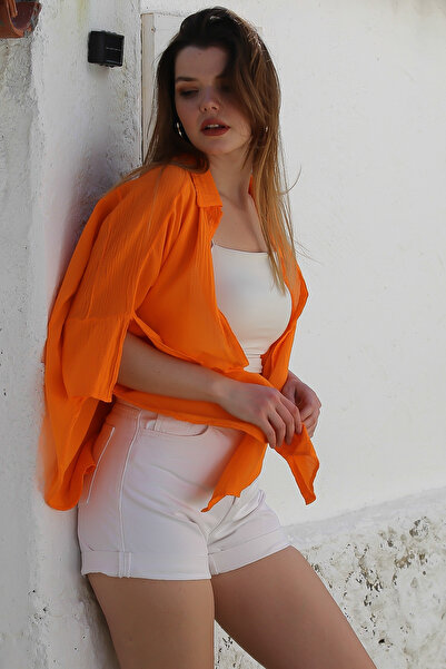 Chiccy Orange Spy Tavujo Taki Collar Short Sleeve Capasemizli Renginç Cezzarla Stili Time War Climbing Karaspor Whale 62 67