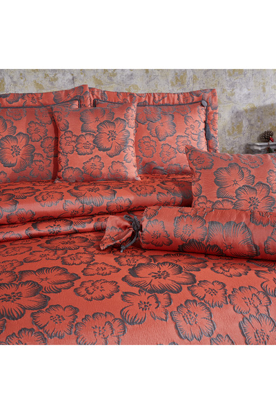 Solinas Collection Elegante Rosalina Tile - Anthracite Double Dowry Bedspread