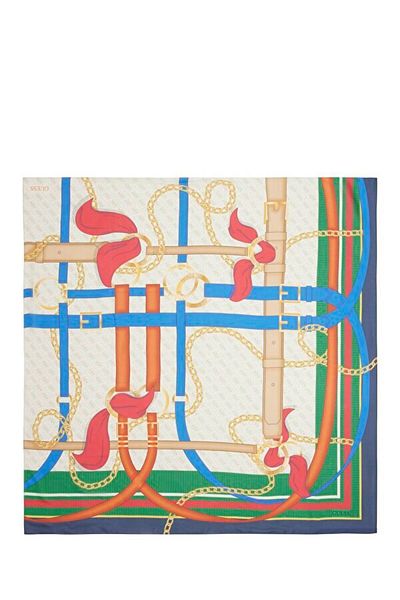 Guess 53X53 cm Block Pattern Silk Foulard Shawl - Aw5270Sil12 Nml
