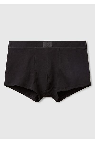United Colors of Benetton Men's Black Cotton Blend Waist Logo Printed Boxer