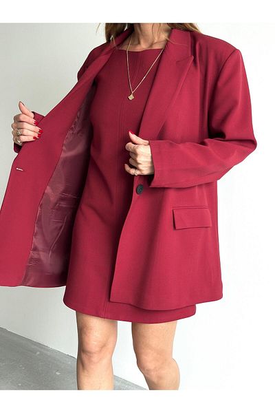 Maldia Shop Jachetă oversize de damă Burgundy