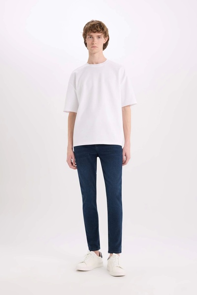 DeFacto B3620 İndigo Carlo Skinny Fit Ekstra Dar Kalıp Normal Bel Ekstra Dar Paça Jean Pantolon