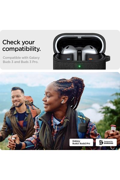 Spigen Spigen Urban Fit for Samsung Galaxy Buds3/Galaxy Buds 3 Pro case with Carabiner - Black