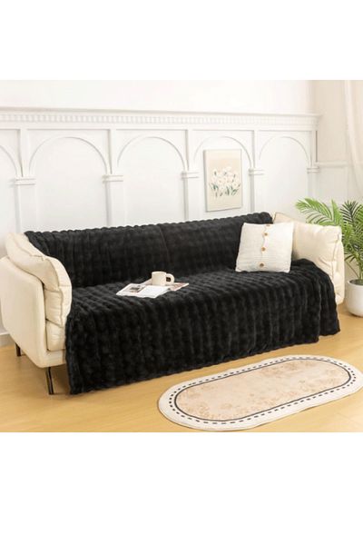 sevaradekor Husa de canapea de pluș Husă de canapea pufoasă Husă de canapea Bubble 200 x 75 cm