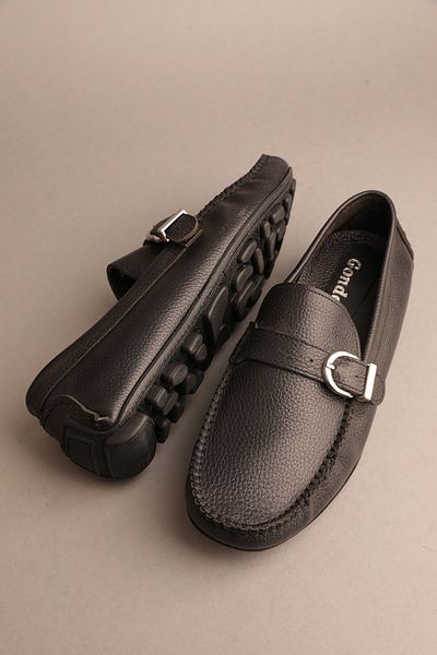 Gondol Loafer clasic pentru bărbați din piele naturală negru 41 ttx.20113