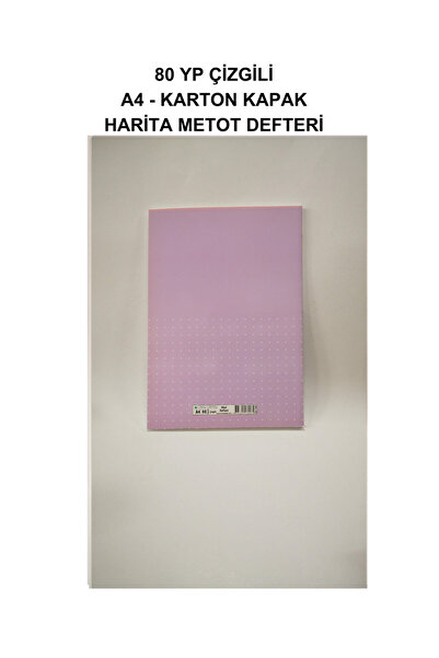 Çınar 80 Yaprak Çizgili Harita Metot Defteri A4 Boy Karton Kapak Lila Pembe