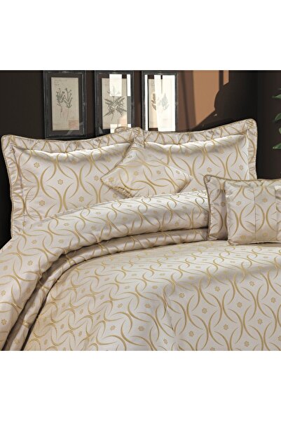 Solinas Collection Hera Krem - Hardal Çeyizlik Çift Kişilik Yatak Örtüsü