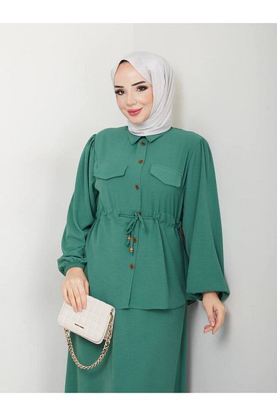 MODA EGE Ayrobin Fabric Waist Skirt Suit