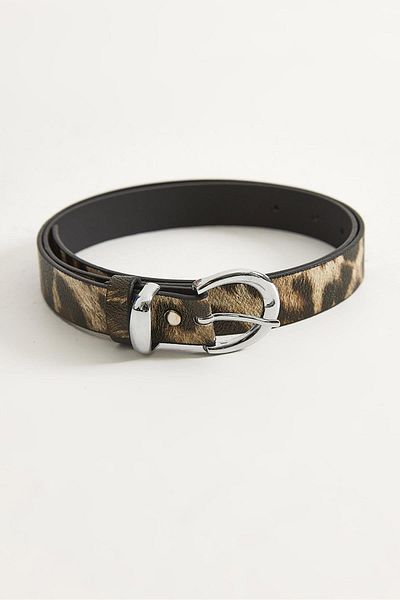 CALİENTE Faux Leather Buckle Women's Belt Leopard