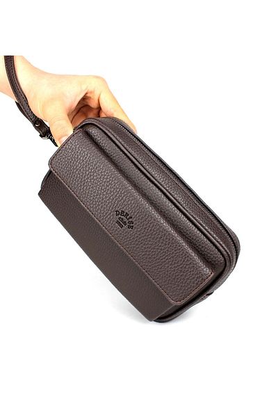 deri,se club Men's Brown Hand and Bracelet Belted Portfolio Bag Handbag