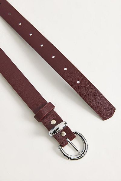 CALİENTE Women's Belt with Faux Leather Buckle Brown