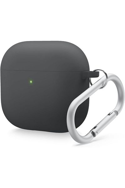 Elago Liquid Hybrid Hang compatible with AirPods 4 case cover (2024) with Carabiner - Black