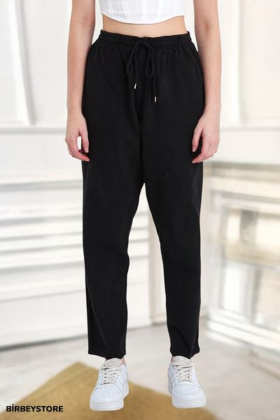 BİRBEYSTORE Linen Pants Comfortable Fit Unisex M-6Xl between Sizes Armband