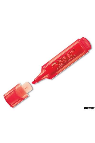 Faber Castell ŞEFFAF GÖVDE FOSFORLU KALEM 1546 KIRMIZI