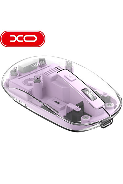 Xo Şeffaf Tasarım Renkli Alt Yüzey TYPE-C Şarj 300 Mah Dahili Bataryalı Şarjlı Kablosuz Mouse