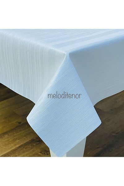 Dekorama Lined Erasable Plain White Striped Pvc Oilcloth Carefree Stain Resistant Table Cloth