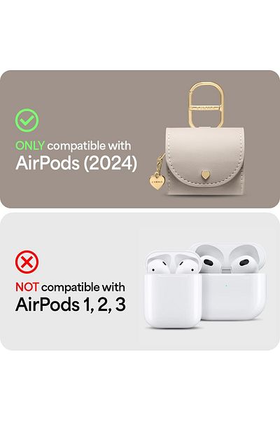 CYRILL Mini Bag for Airpods 4 Vegan Leather Crossbody Case with Magnetic Snap Closure - Dark Beige