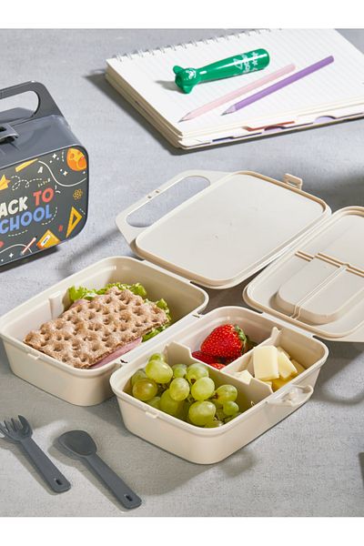 Mapple Home Portable Compartment Lunch Box, Patterned Lunchbox Food Storage Container