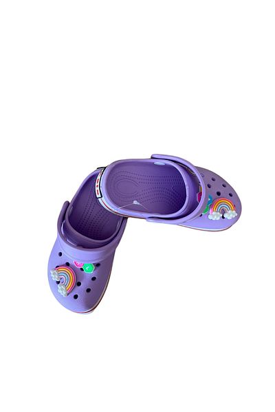 Calx Girl's Lilac Figured Non-Slip Sole Slippers Sandals