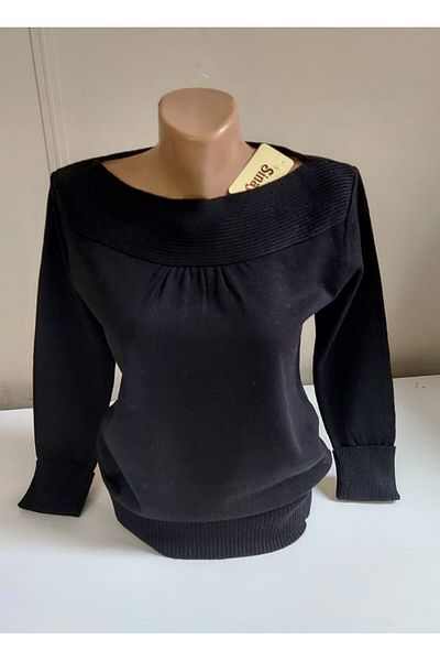 SİNAY TRİKO Pulover de bază de culoare neagră pentru femei