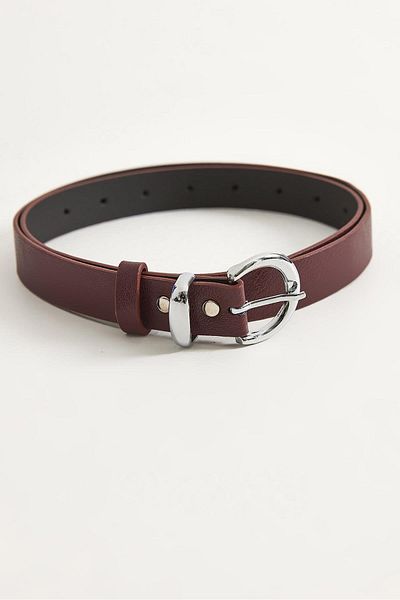 CALİENTE Women's Belt with Faux Leather Buckle Brown