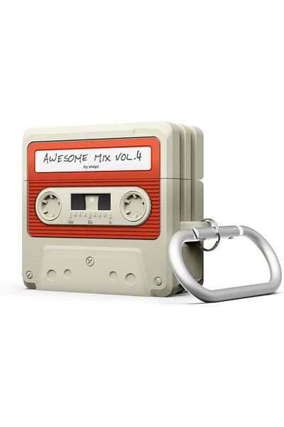 Elago AirPods 4 Cassette Tape case - Classic White/Red