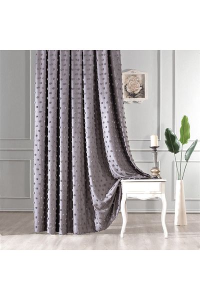 Solinas Collection Paris Gray 1 X 3 Close Pleat Background Curtain - Single Wing