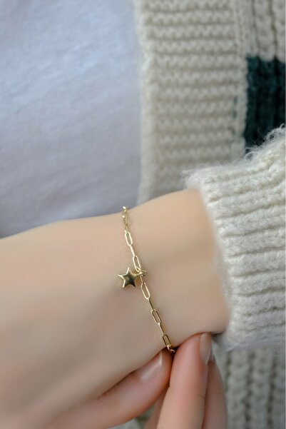 aytekgold 14 Ayar Ataş Yıldız Bileklik