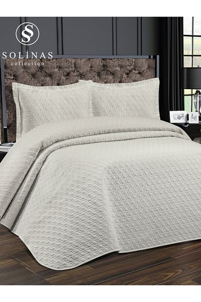 Solinas Collection Laura Cream Double Bedspread - Fiber Filled