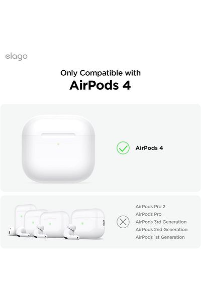 Elago Clear Hang Compatible with AirPods 4 Case Cover (2024) with Carabiner - Transparent