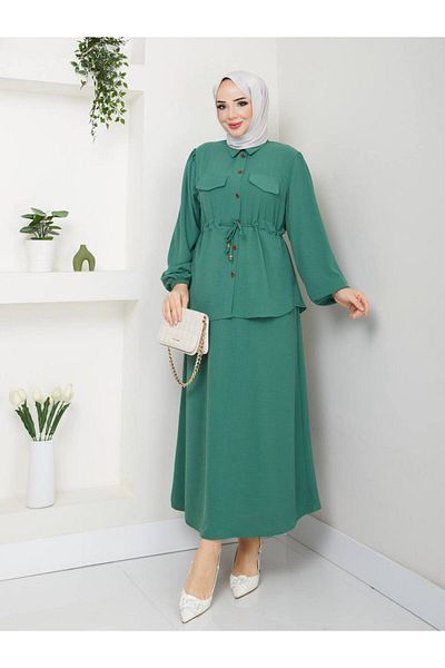 MODA EGE Ayrobin Fabric Waist Skirt Suit