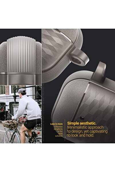 caseology Parallax for AirPods 4 case cover (2024) with Carabiner - Ash Gray