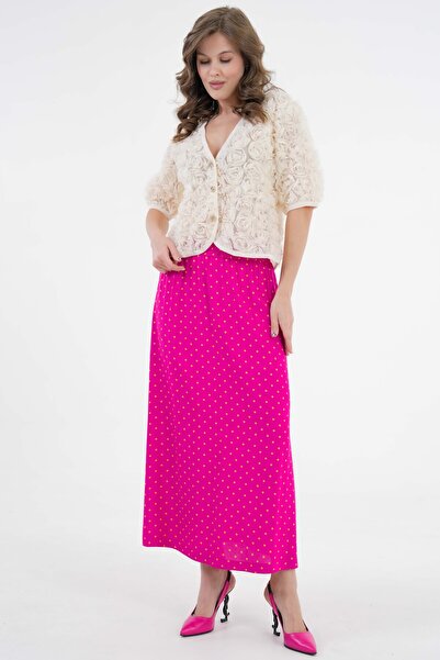 Saade Φούξια υφαντή φούστα με ελαστική μέση