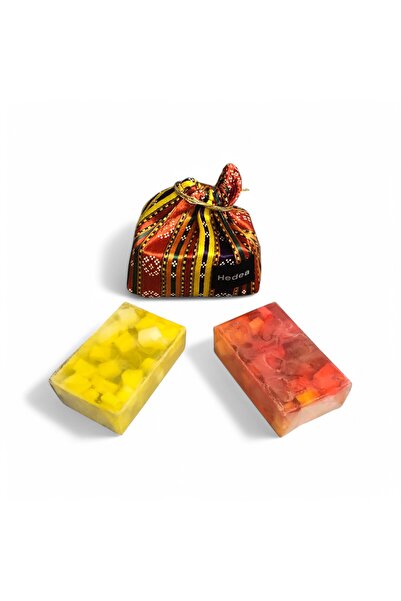 Hedea مجموعة صابون السلطان العثماني الثنائية - الليمون والخوخ - مع كيس السلطان