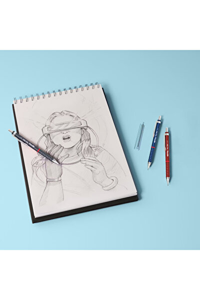 Rotring Retro Versatil Uçlu Kalem Uç-Silgi 3 lü Okul Seti 0.5 Kırmızı