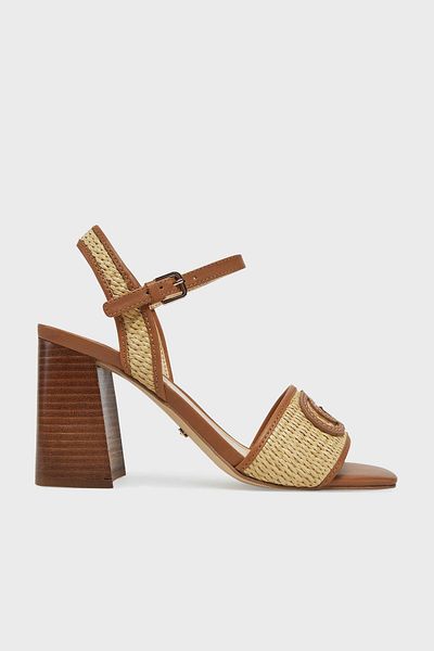 Guess Ganika Logo Δερμάτινα Μικτά Παπούτσια με Χοντρό Τακούνι FLJGNKFAB03 ΠΑΠΟΥΤΣΙΑ FLJGNK FAB03 NA