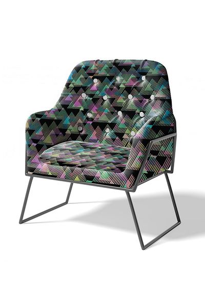 KumaşEvi Holographic Pyramid Patterned Faux Leather |   For Upholstery, Bag and Decorative Use (1 m)