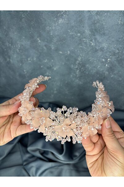 Hayalperest boncuk Powder Nileda Crystal Beaded Bridal Henna Crown Hair Accessory
