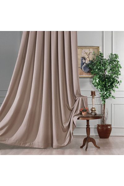 Solinas Collection Κουρτίνα Angora Mink 1 X 3 Συμπίεση Πτυχωτή Φόντο - Μονό Φτερό