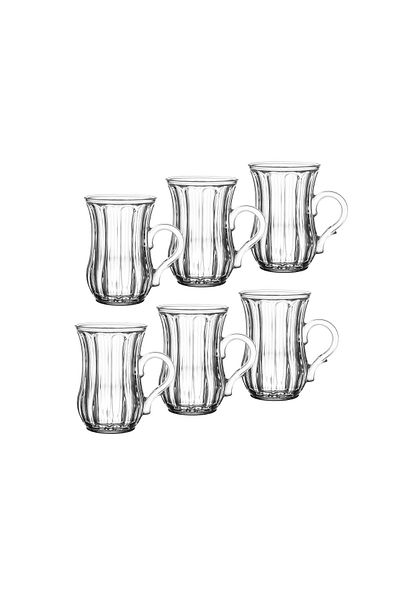 Dania Turkish tea cup set, 6 pieces, made of clear and pure glass