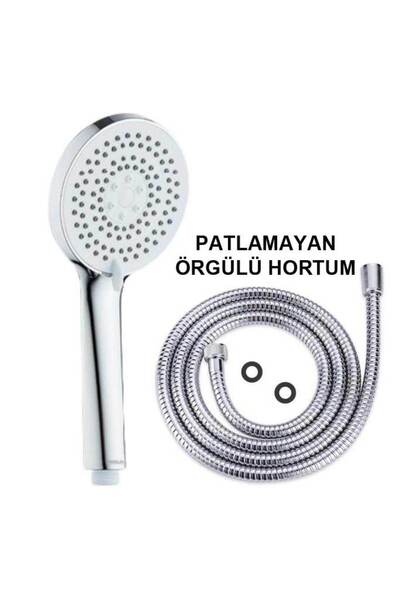 abnturk 4 Fonksiyonlu Duş Başlığı Seti En Yüksek Basınca Dayanıklı Örgülü Su ...