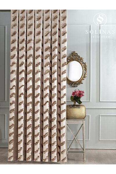 Solinas Collection Κουρτίνα φόντου Vigo Mink 1 x 3 συντομής πτυχής