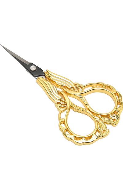 OZN AKSESUAR Gold Color Promise Engagement Scissors - Ribbon Opening, Special Day Merasim Embroidered