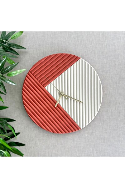 MERKARE نموذج شريحة، بوهيمي، ساعة حائط بتصميم إسكندنافي (صناعة يدوية) 40 × 40 سم