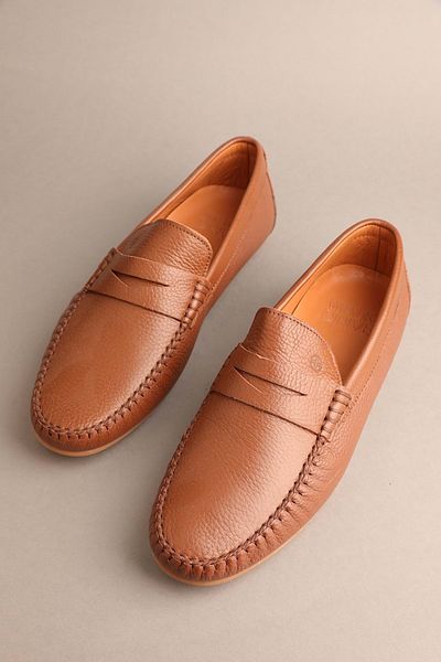 Gondol Men's Genuine Leather Classic Loafer 42 Tan - 20128