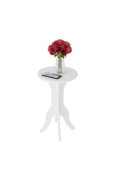 ARTLY Small round side table for living rooms and homes, white color, 30*51.5*30
