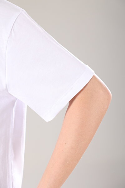 Tight Lady Γυναικείο μπλουζάκι από 100% οργανικό βαμβάκι με λευκή ραβδώσεις - γιακάς