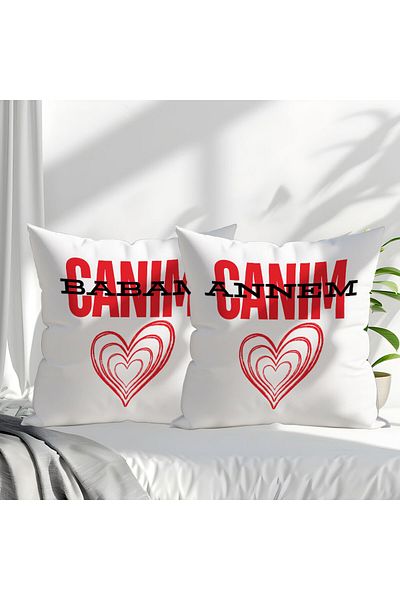 qoeuyl boutique My Dear Mother and Father Double Set Printed Mother's Father's Day Gift Fiber Filled Decorative Pillow